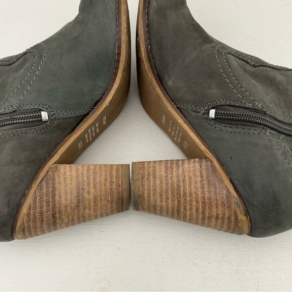 Rebels Stomp Gray Leather Western Booties Ankle Boots Size 8 - Picture 6 of 15